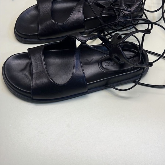 Jimmy Choo Black Gladiator Sandals with Wraparound Laces - Picture 4 of 6